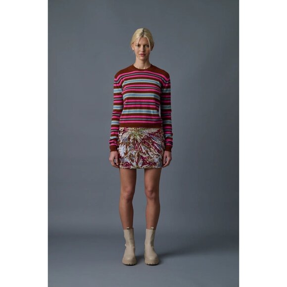 Le Superbe My Crew Cashmere Sweater in Rust Multi Color Womens Size XS - Picture 1 of 10